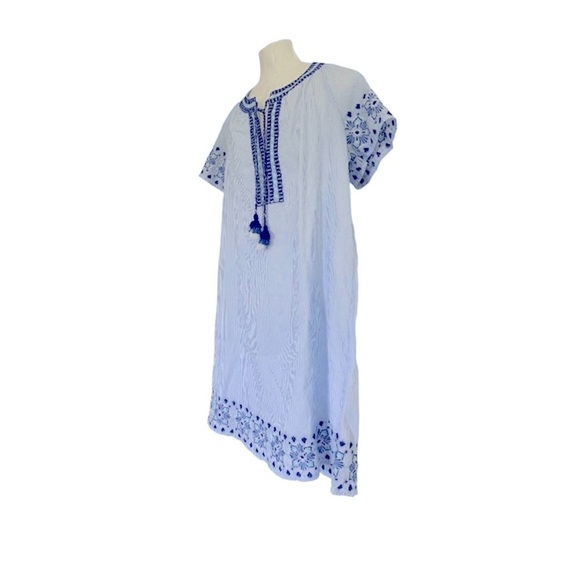 Vineyard Vines Sea Spray Striped Tassel Dress XS Blue/White - Picture 2 of 5